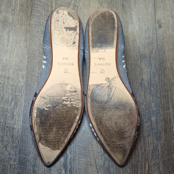 Rothy's The Point Bow Flat Botanical Navy Blue Women's Size 10.5 Retired - Picture 12 of 14